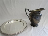 Large Silverplate on Copper Pitcher