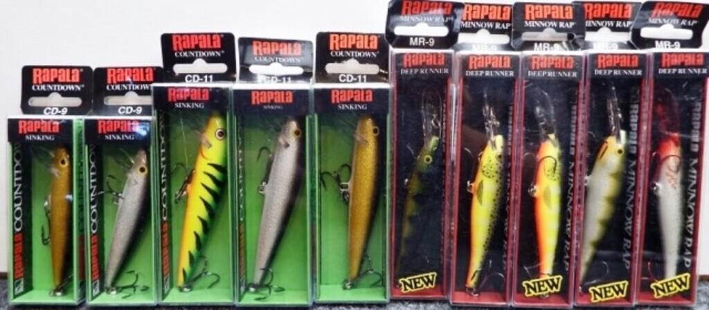 (10) Rapala Fishing Lures - CD-9, CD-11 & MR-9