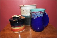 Three pottery pieces