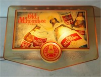 Vtg Old Milwaukee Back Lit Acrylic Beer Light