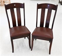 PAIR OF BROWN MAPLE "AUSTIN SIDE CHAIRS