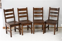 4 WORMY MAPLE "TIMBER" LADDER SIDE CHAIRS