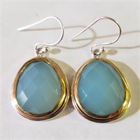 $300 Silver Chalcedony Earrings