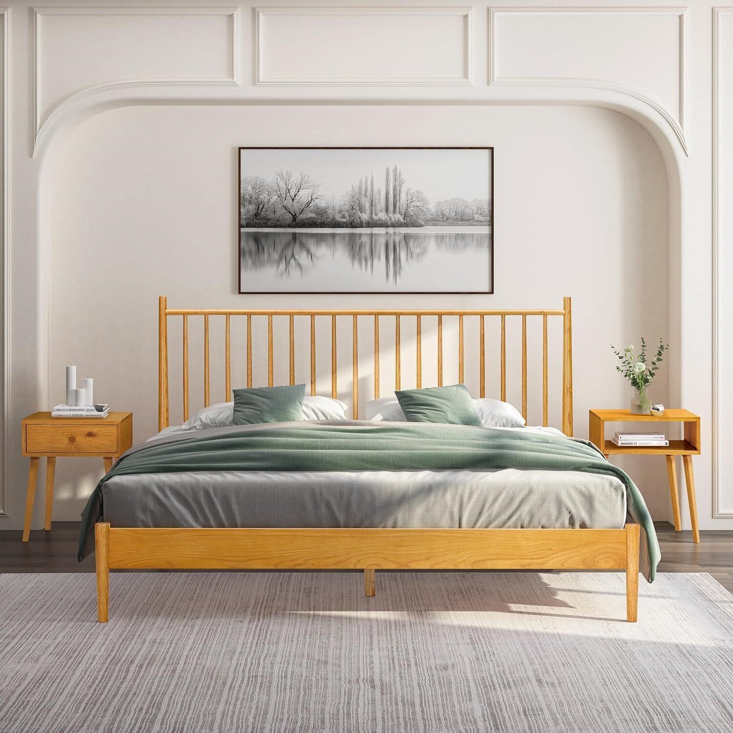 NTC Inno Wooden Bed Frame with Headboard