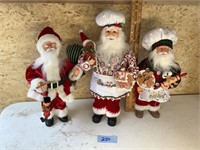 3 Santa Claus figures