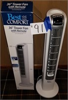 Best Comfort Oscillating Tower Fan w/Remote-