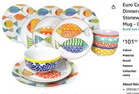 Euro Ceramica FreshCatch 12 Piece Dinnerware Set