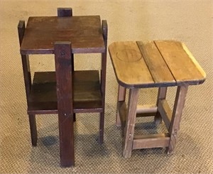 (2) Wood Plant Stands