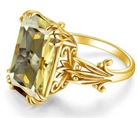 BRILLIANT 8CT CITRINE QUARTZ COCKTAIL RING