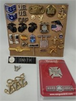 Various Armed Forces Pins Lot-Rank Pinks, USACE