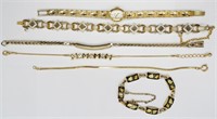 6 Vintage Gold Tone Bracelets