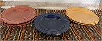 Lot of 5 Pretty Ceramic Fiesta Style Dinner Plates