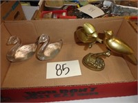 Brass and Glass Bird Figurine Lot