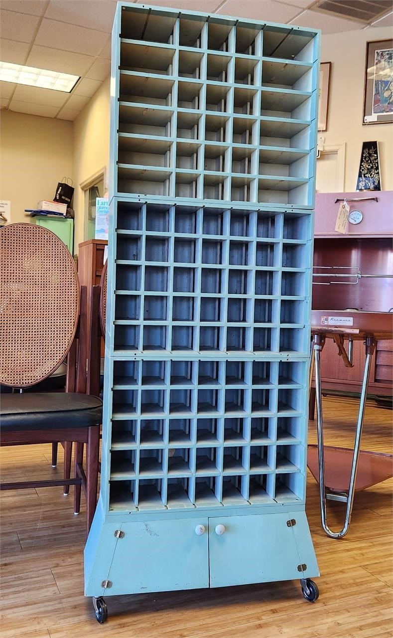 Industrial 3 Piece Wood Storage Cubby Cabinet