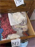 scarves and sewing contents of 1 drawer