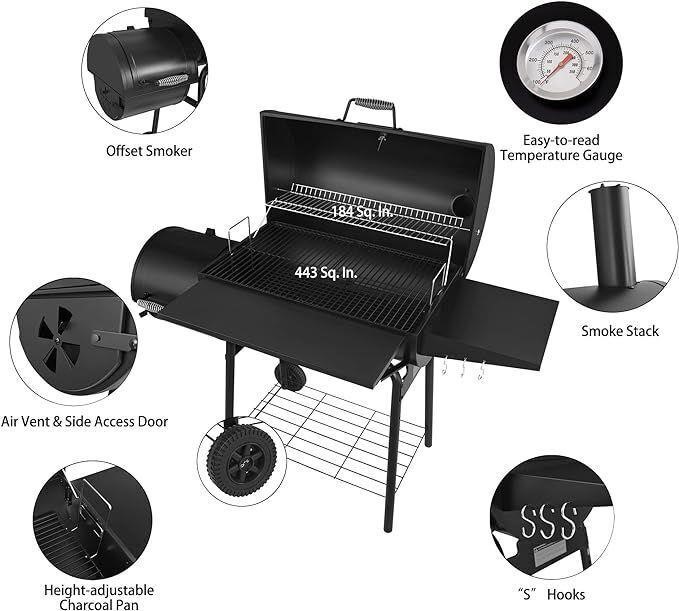 Charcoal Grill/Side Smoker
