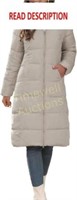 Women's Quilted Coat Winter Warm Hood XXL Khaki