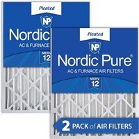 2 PK 16x25x4 Pleated AC Furnace Air Filters