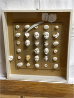 Sculpture art in shadowbox signed bottom left -