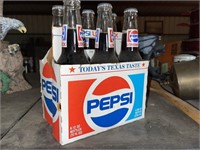 Vintage 6 Pack of Full Bottles of PEPSI Sodas