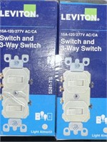 4 LEVITON SWITCH AND 3 WAY SWITCHES RETAIL $60