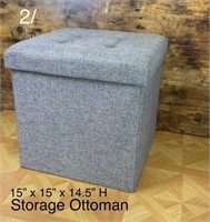 Upholstered Square Ottoman w. Storage