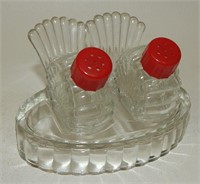 Clear Glass Turkey Shakers on Holder Base