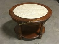 Cultured marble top side table