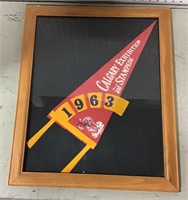 1963 Calgary Stampede pennant - framed