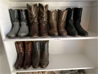 6 Pairs of Justin Cowboy Boots