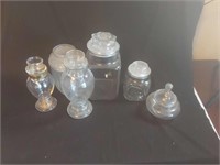 Lot of Clear Glass Cannister & Clear Glassware