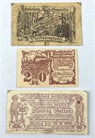 1920 Austria 10, 20, 50 Heller Small Notes