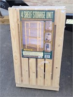 NEW PINE 4 SHELF STORAGE UNIT 63" X 19.5" X 30"