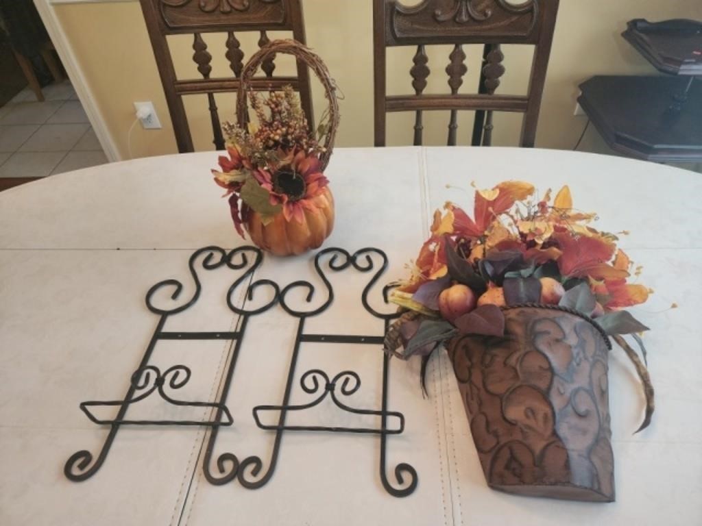 Estate lot of metal and fall decor