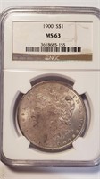 1900 Morgan Silver Dollar NGC MS-63