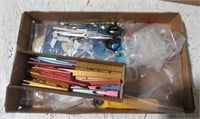 sewing pins, scissors and supplies