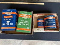 Allstate Motor Oil & Anti-Freeze Cans