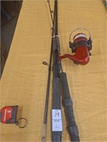 2 fishing rods, 1 quntium micro, one K2sp rod