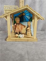 GOEBEL HUMMEL NATIVITY SET 3 FIGURINES WITH STABLE