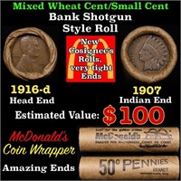 Lincoln Wheat Cent 1c Mixed Roll Orig Brandt McDon