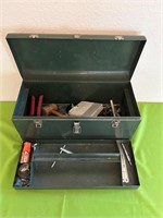 Metal Tool Box w Hand Tools Included