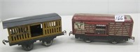 2  Vintage Tin Train  Cars--O Gauge