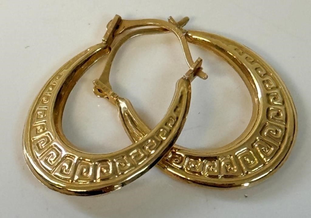 DESIRABLE PAIR OF 14K GOLD HOOP EARRINGS