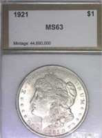 1921 PCI MS63 Morgan Silver Dollar