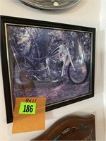 9 1/2 x 11 motorcycle chopper framed picture