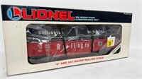 Lionel Burlington gondola with coil covers 616343