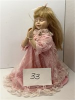 Praying Porcelain Doll With Stand