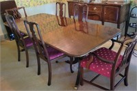 Cherry Dining Room Table & Chairs Set