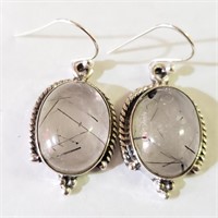 $250 Silver Rutilated Quartz Earrings