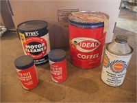 Vintage advertising tins